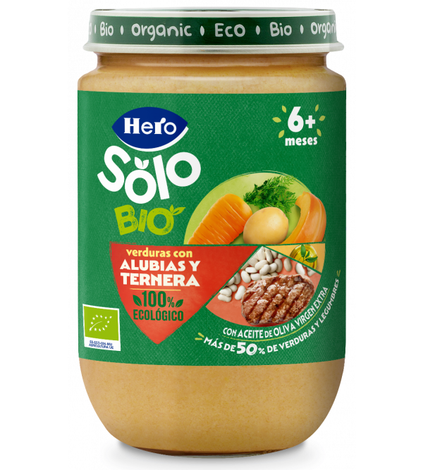 Baby Solo Potito Bio Verduras con Alubias y Ternera | 190 gr