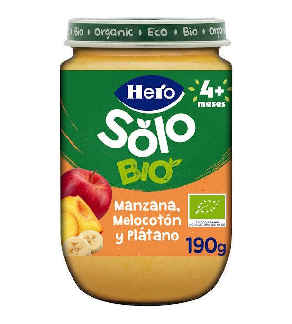 Solo Bio Potito Manzana Melocotón y Plátano | 190 gr
