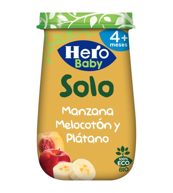 HERO BABY TODO FRUTA MANZANA GOLDEN Y PLÁTANO 4X100 GR