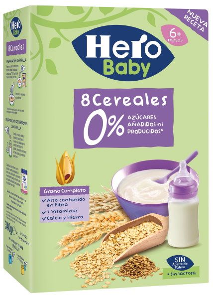 Hero Baby Papilla de 8 Cereales Pedialac 340 Gr - Atida